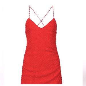 Alice and Olivia Red Polka Dot Mini Dress, Size 8